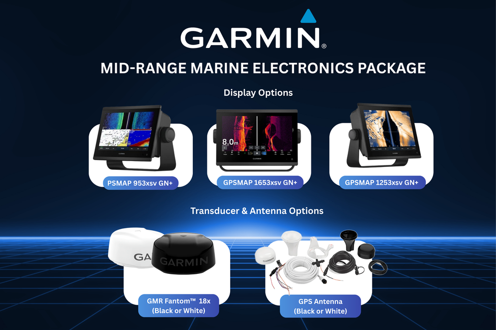 GARMIN MID-RANGE MARINE ELECTRONICS PACKAGE