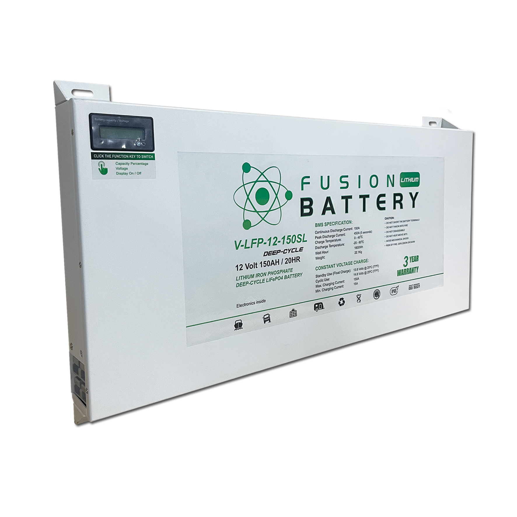 Fusion V-LFP-12-150SL Deep-Cycle 12v 150Ah Lithium Battery