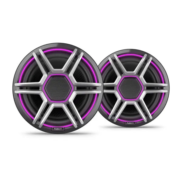 Fusion Apollo™ Speakers, 8.8" LED Marine Speakers with Sports Grey Grilles