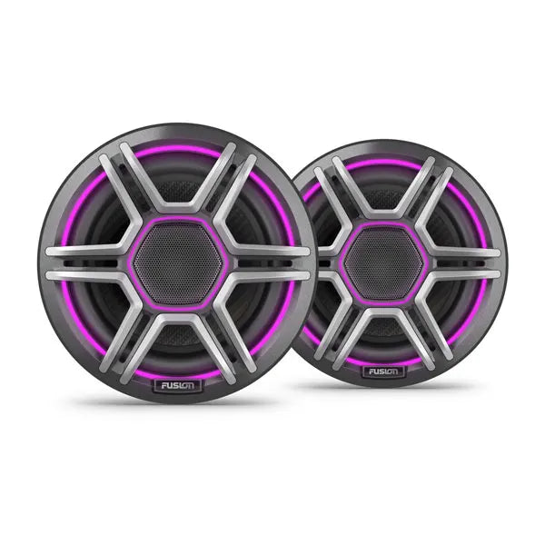 Fusion Apollo™ Speakers, 6.5" LED Marine Speakers with Sports Grey Grilles