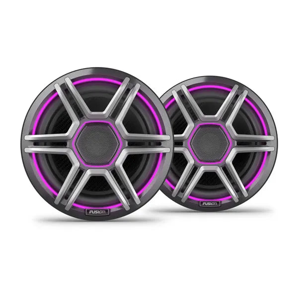 Fusion Apollo™ Speakers, 7.7" LED Marine Speakers with Sports Grey Grilles