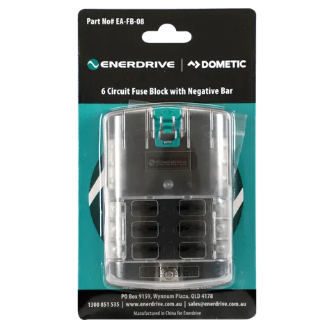 Fuse Block 6 Way with Neg Bar