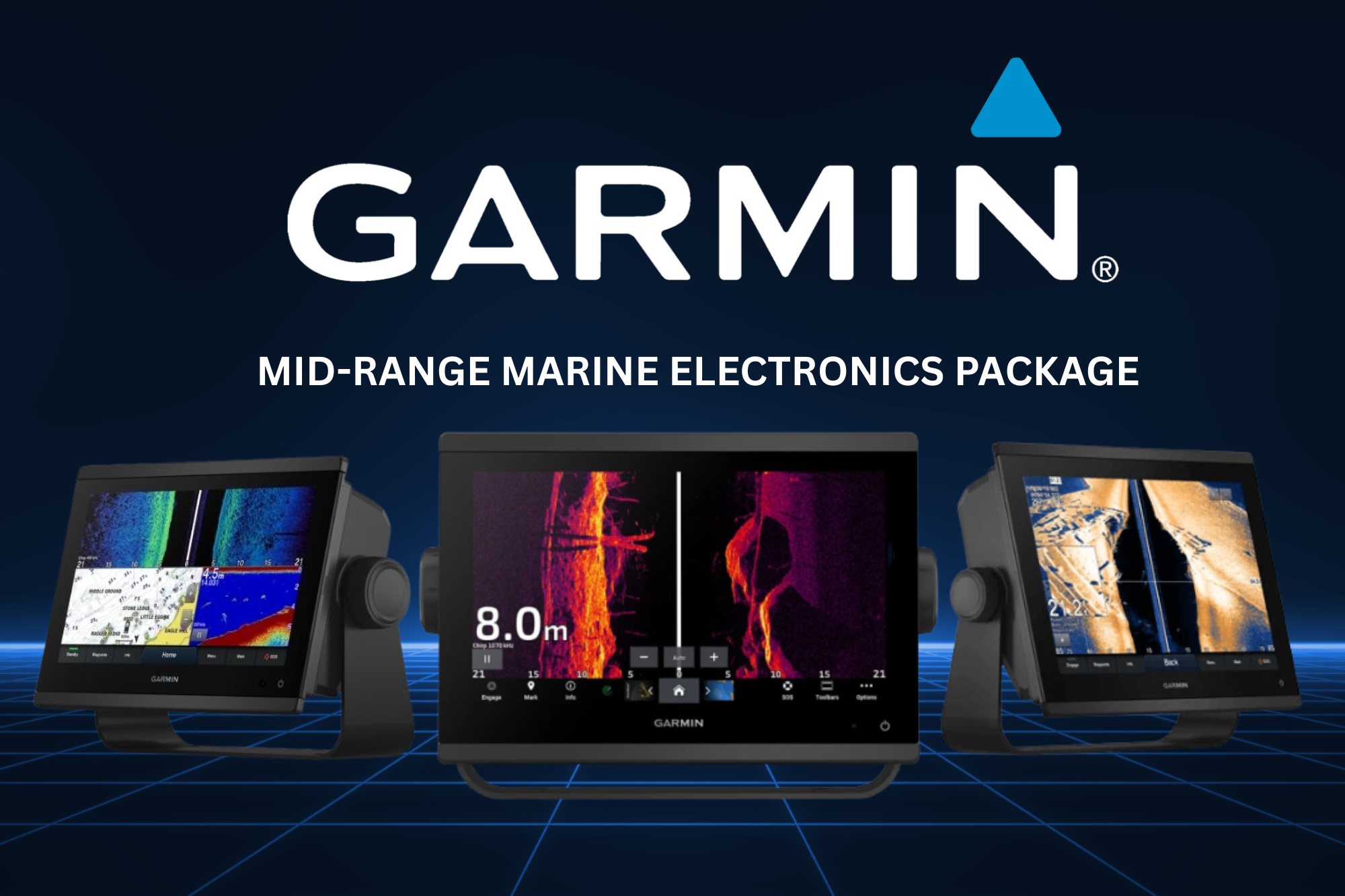 GARMIN MID-RANGE MARINE ELECTRONICS PACKAGE