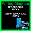 Wiring Diagram - 12v Off-Grid Pack 4 | Victron 2000VA & EE 480Ah