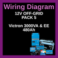 Wiring Diagram - 12v Off-Grid Pack 5 | Victron 3000VA & EE 480Ah